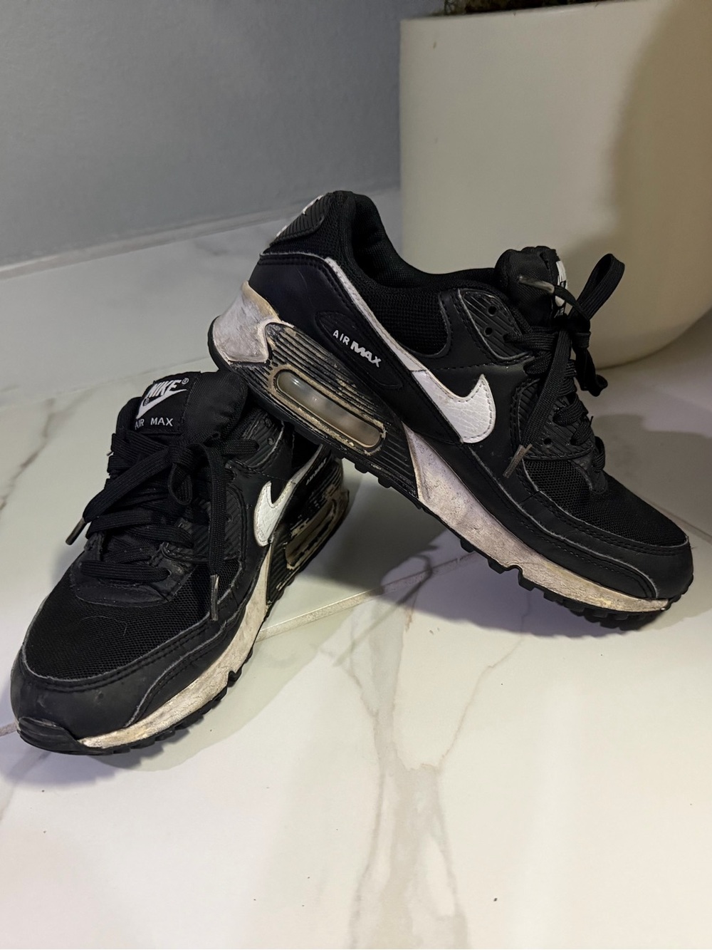 Nike Kids Black White Air Max Casual Sneakers